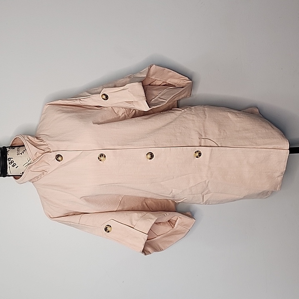 DX Collection Full Length Pink Coat Size Medium w/ cinched Waist